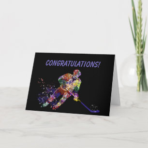 Congratulation Hockey Player Sport Game Card