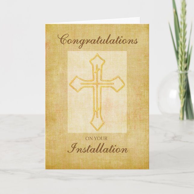 Congratulation Installation, Religious Cross Card (Front)