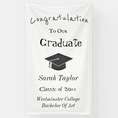 CongratulationModern Cap Tassel Graduation Banner
