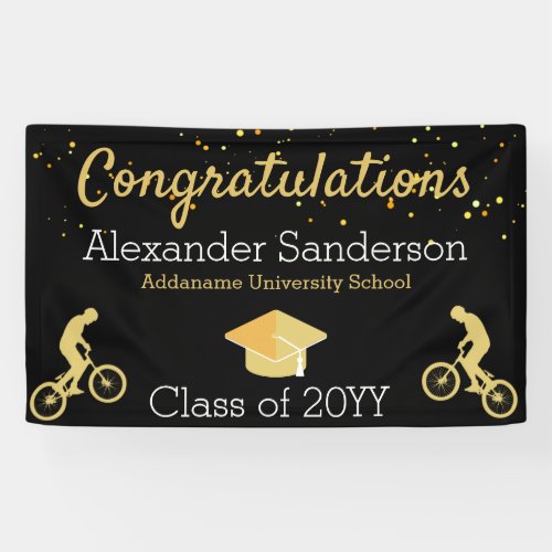  Congratulation Mountain Biker Graduation Banner