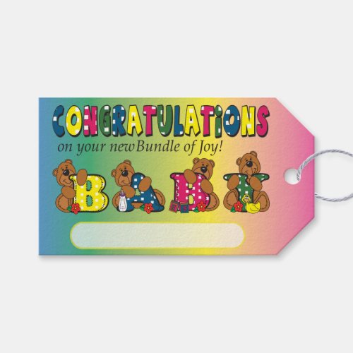 Congratulation on Your Bundle of Joy  Baby Gift Tags