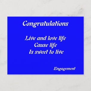 Congratulation on your engagement postcards