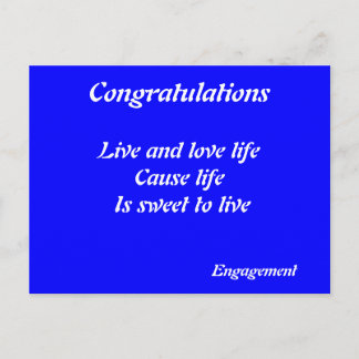 Congratulation on your engagement postcards