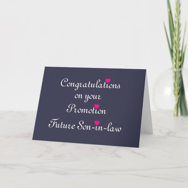 Congratulation on your promotion Future Son-in-Law Card (Front)