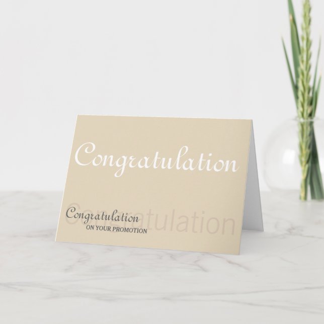 Congratulation on Your Promotion Typography Card (Front)