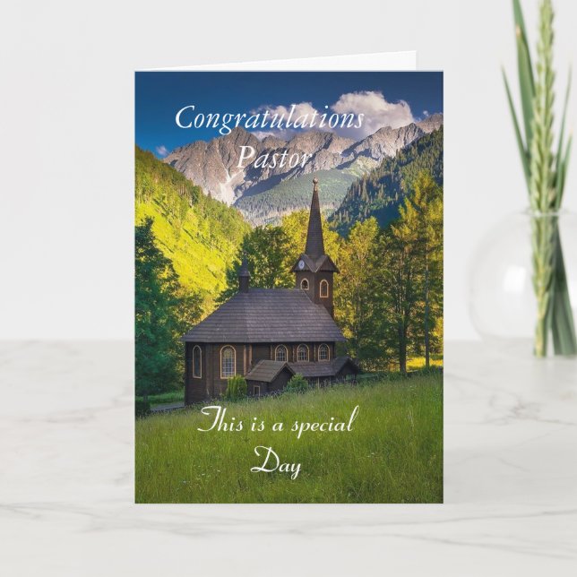 Congratulation Pastor Folded Greeting Card (Front)