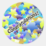 Congratulation Stars Classic Round Sticker