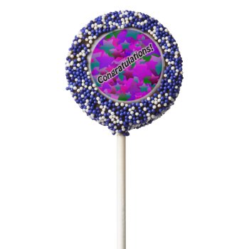 Congratulation Stars Purple Chocolate Covered Oreo Pop by BlakCircleGirl at Zazzle
