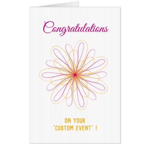 Congratulation with Custom Event Big greetings Card