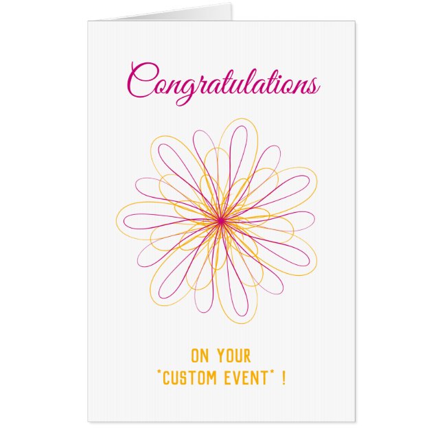 Congratulation with Custom Event Big greetings Card (Front)