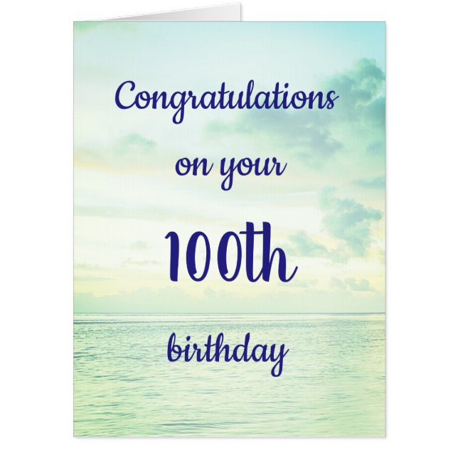 Congratulations 100th birthday card (Front)