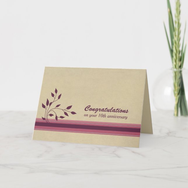 Congratulations 10th Anniversary Employee Card (Front)