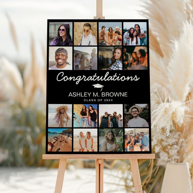 Congratulations 16 photo grid Graduate graduation  Foam Board (Creator Uploaded)