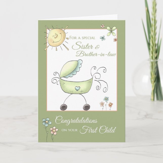 Congratulations 1st child - Sister & Husband Card (Front)