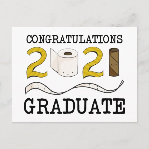 Congratulations 2021 Graduation Toilet Paper Funny Postcard