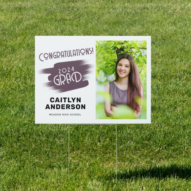 Congratulations 2024 Grad Photo Yard Sign (Insitu)