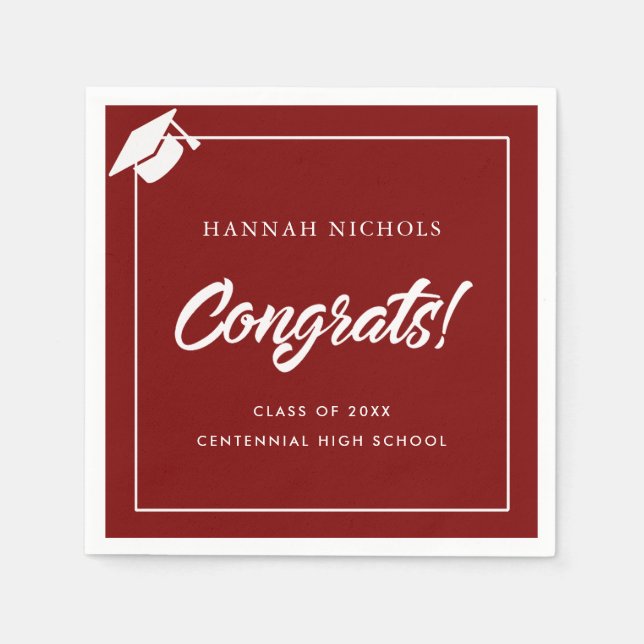 Congratulations 2025 Graduate Graduation Paper  Napkins (Front)