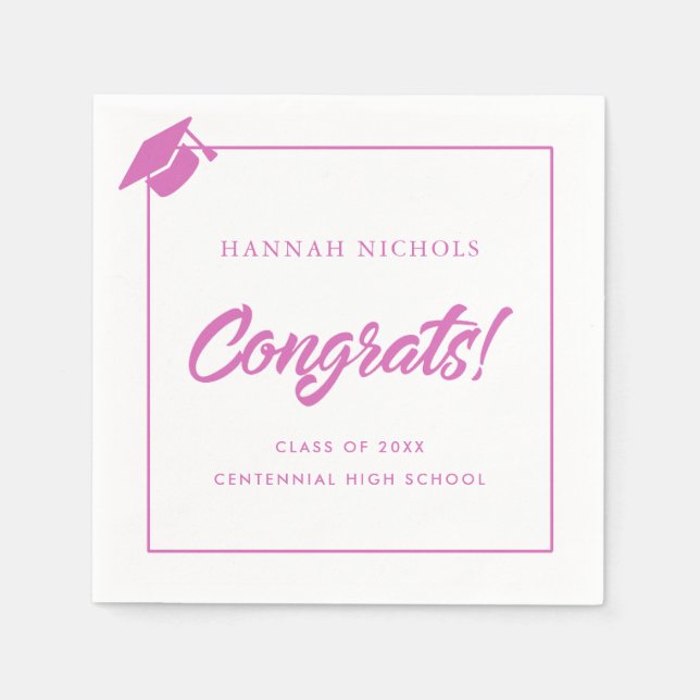 Congratulations 2025 Graduate Graduation Paper  Napkins (Front)