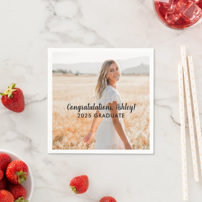 Congratulations 2025 Graduate Photo Graduation Paper Napkins (Insitu)