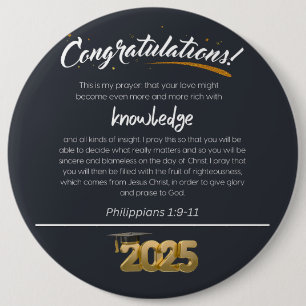 Congratulations 2025 Philippians 1:9-11 Christian Button
