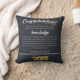 Congratulations 2025 Philippians 1:9-11 Christian Throw Pillow