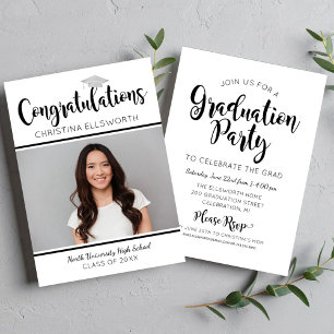 Congratulations 2026 Silver Graduation Photo Invitation