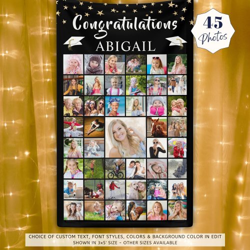 Congratulations 45 Photo Collage Graduation Banner