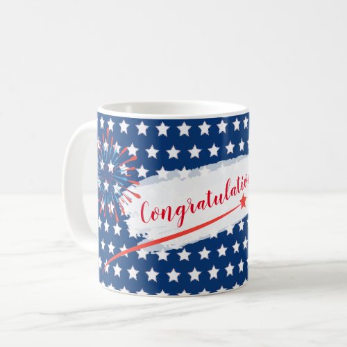 Congratulations 4th of July American USA Flag Coffee Mug