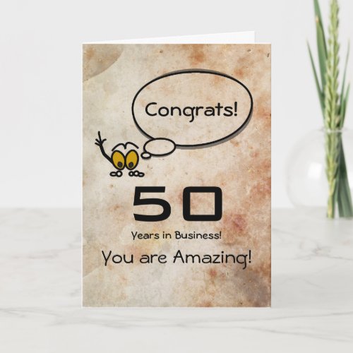 Congratulations 50 years in Business Card