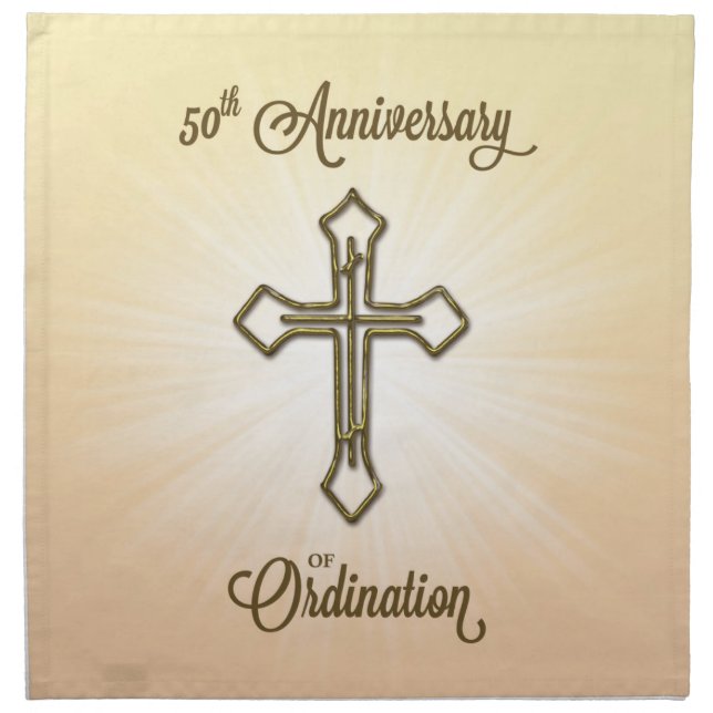 Congratulations 50th Ordination Anniversary Cloth Napkin (Front)