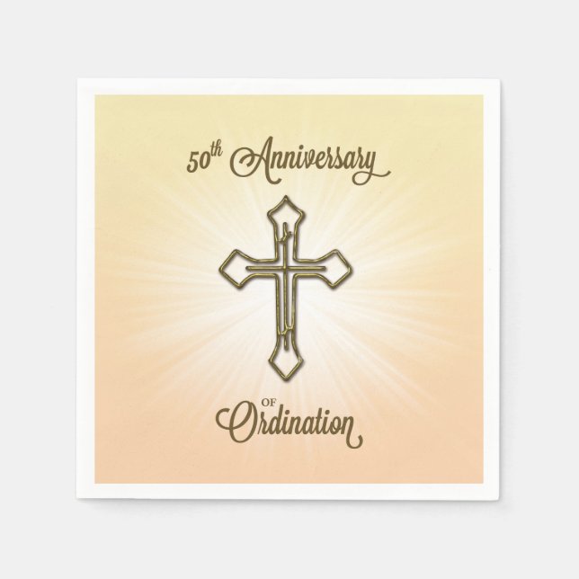 Congratulations 50th Ordination Anniversary Paper Napkins (Front)