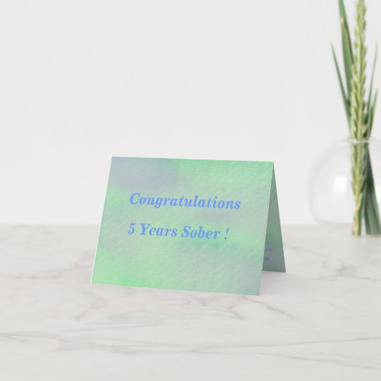 Congratulations 5 Years Sober Card