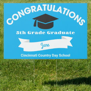 Congratulations 5th Grade Graduate Blue Sign