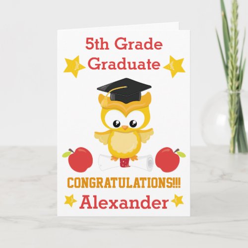 Congratulations 5th grade graduate  card