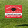Congratulations 5th Grade Graduate Red Graduation Sign