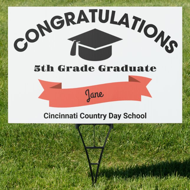 Congratulations 5th Grade Graduate Sign (Insitu)