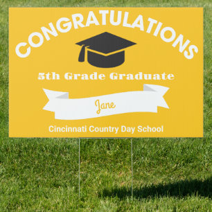 Congratulations 5th Grade Graduate Yellow Sign