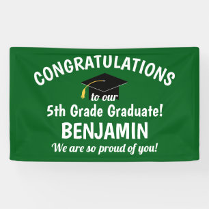 Congratulations 5th Grade Graduation Green Banner