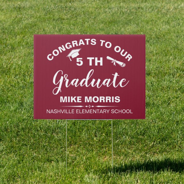 Congratulations 5th Grade Graduation Sign (Insitu)