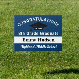 Congratulations 8th Grade Graduate Navy Graduation Sign