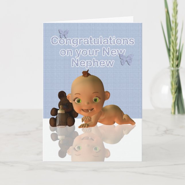 Congratulations A Beautiful Baby boy  Aunt Auntie Card (Front)