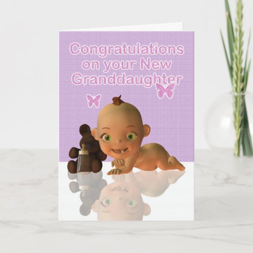 Congratulations A Beautiful Baby Girl Granddaughte Card