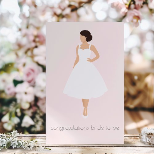 Congratulations Abstract Bride Wedding Dress Card