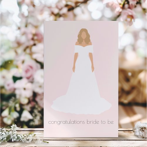 Congratulations Abstract Bride Wedding Dress Card