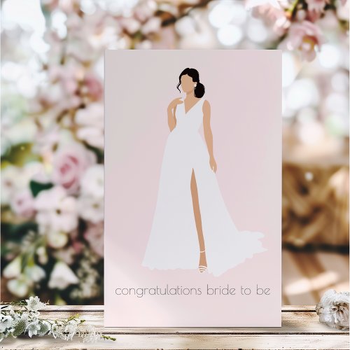 Congratulations Abstract Bride Wedding Dress Card