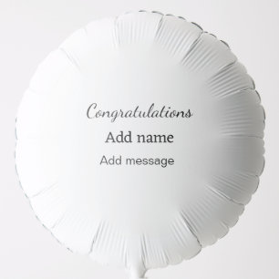 Congratulations add name message simple graduate  balloon