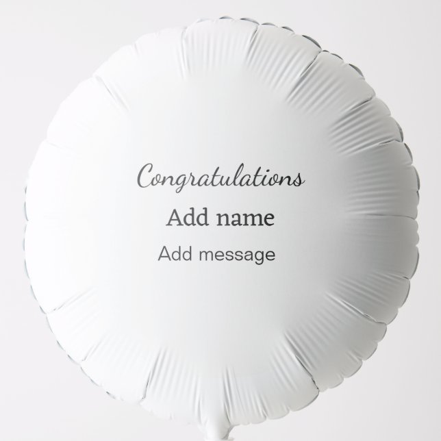Congratulations add name message simple graduate  balloon (Front)