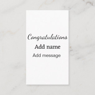 Congratulations add name message simple graduate business card