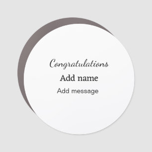 Congratulations add name message simple graduate  car magnet