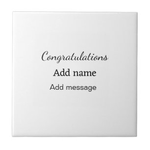 Congratulations add name message simple graduate  ceramic tile